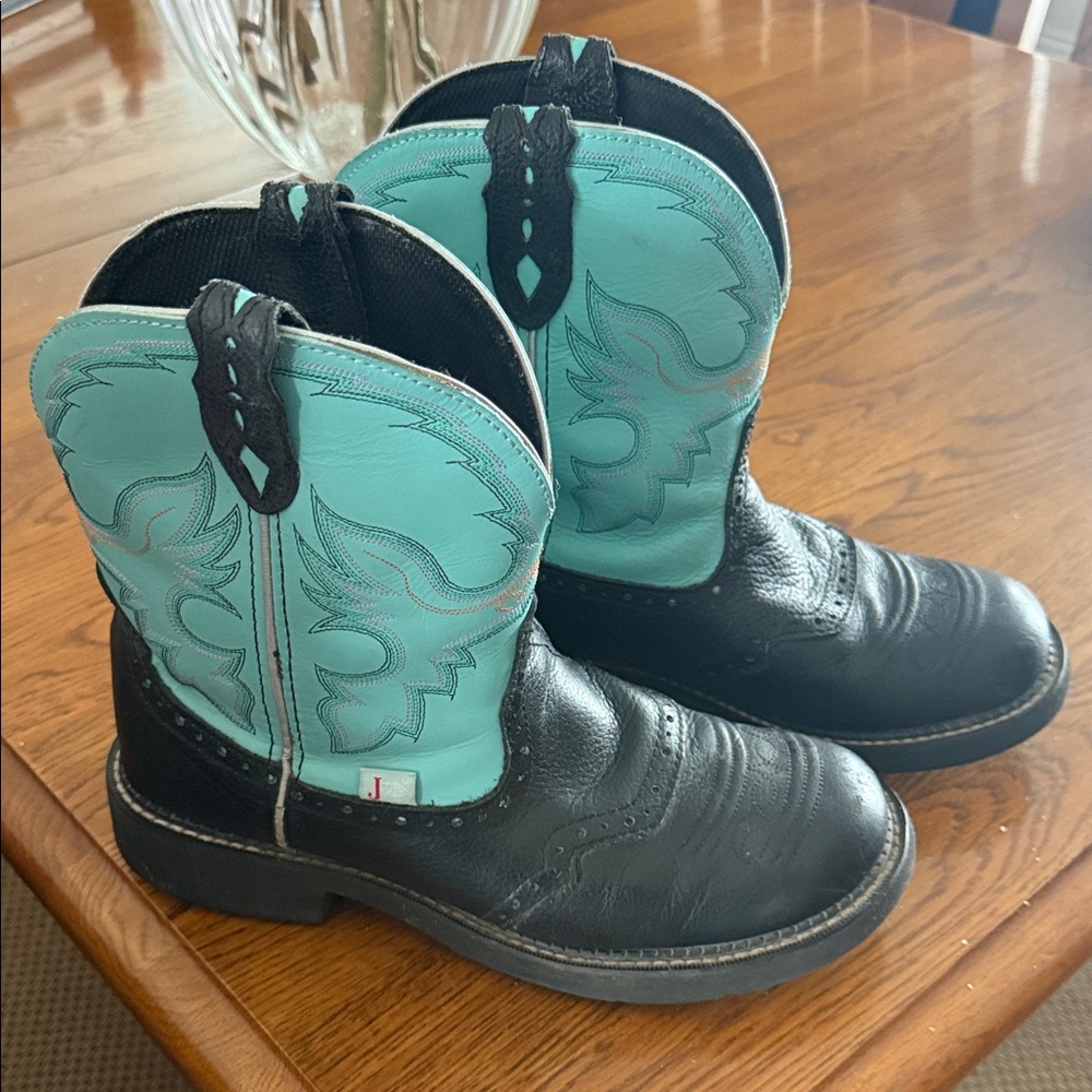 Justin Gypsy Black and Turquoise Boots